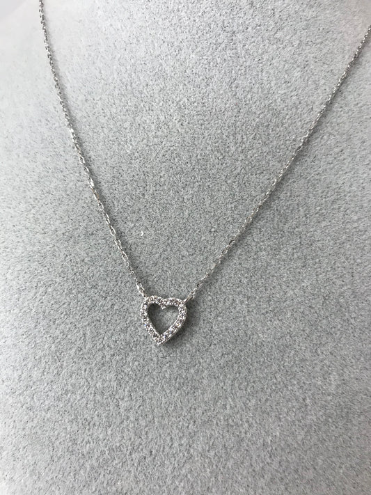 Tiny CZ heart necklace