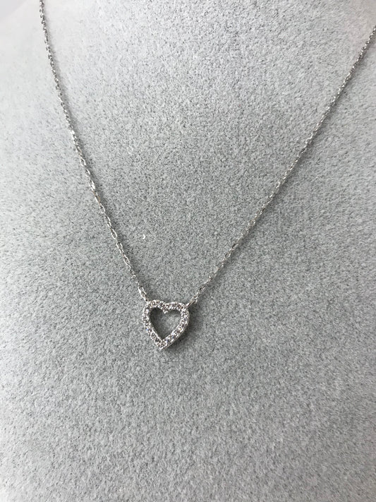 Tiny CZ heart necklace
