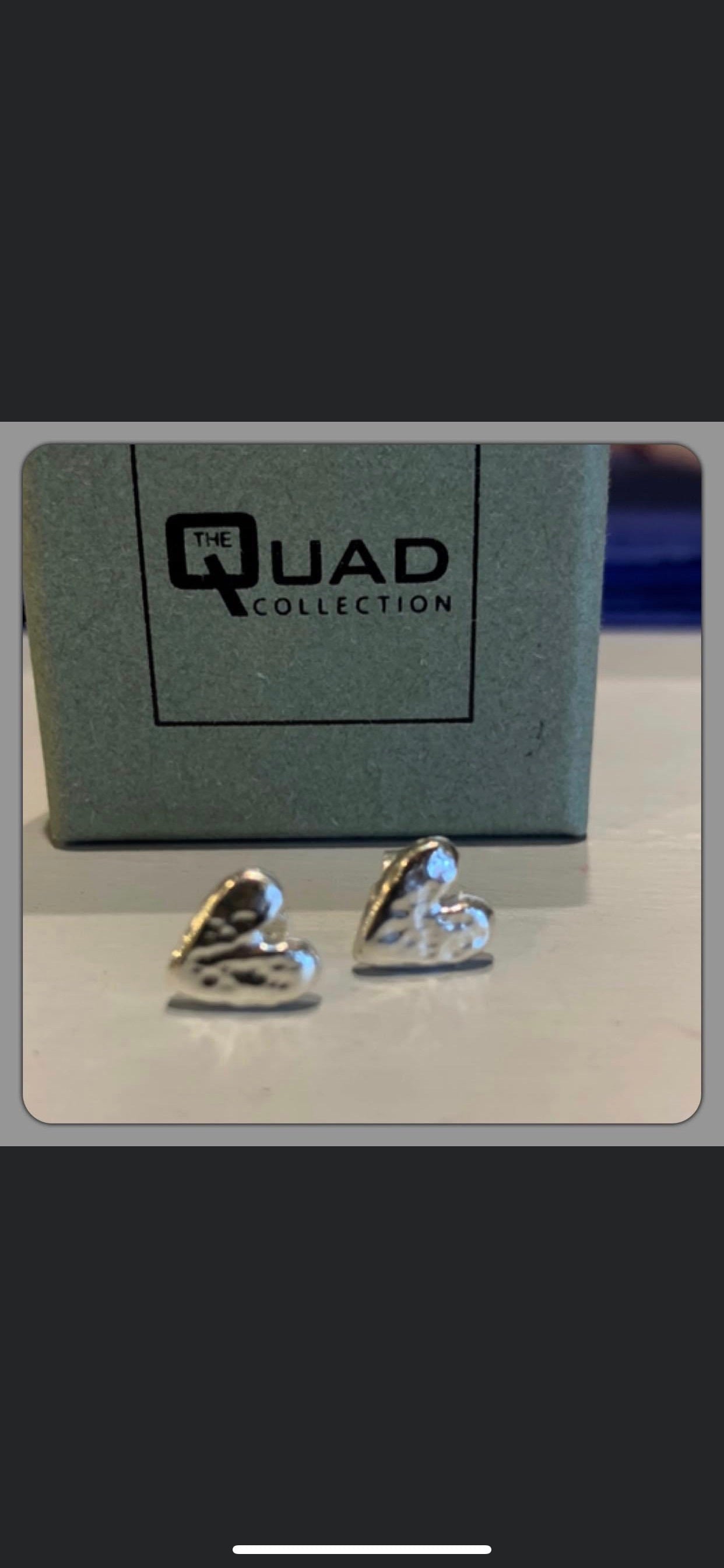 Hammered Heart Ear Studs