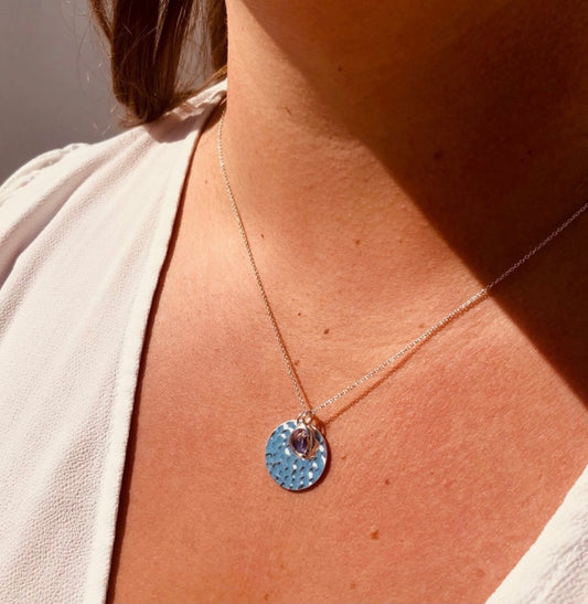 The Hammered circle Necklace